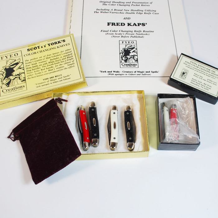 Scotty York Color Changing Knife Package! extra set and manuscript!