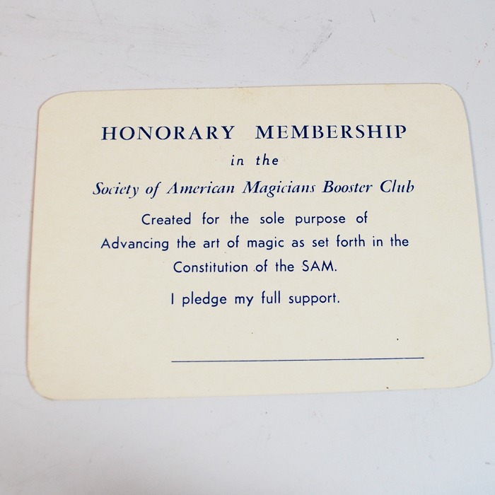 Signed Dai Vernon American Federation of Television and Radio Artists membership card with a SAM Aide-De-Damp Card issued by Ronald Haines - Image 3