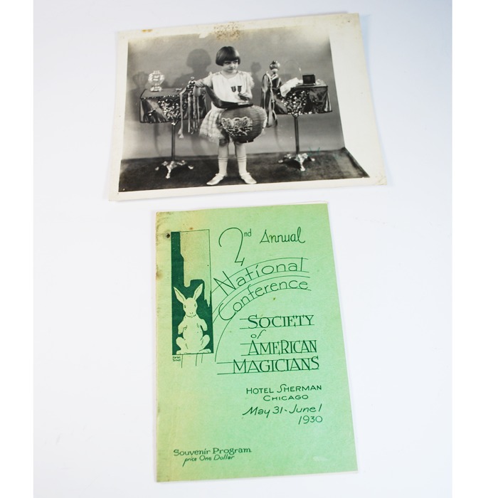 1930 SAM Convention Program with Kolar child magician photograph: rare event and program: Thurston, Downs, Tarbel and Joseffey's performance of Balsamo