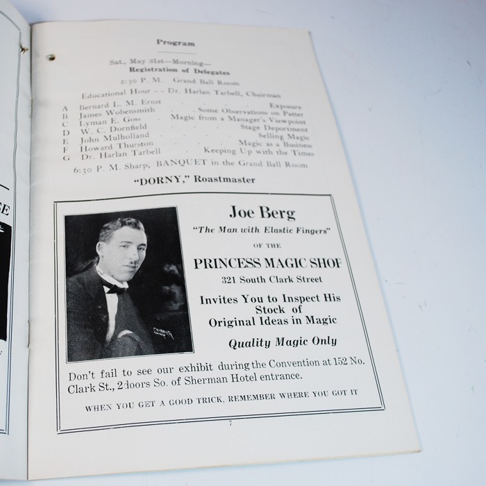 1930 SAM Convention Program with Kolar child magician photograph: rare event and program: Thurston, Downs, Tarbel and Joseffey's performance of Balsamo - Image 5