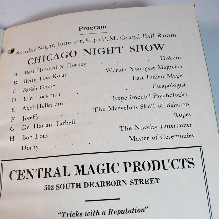 1930 SAM Convention Program with Kolar child magician photograph: rare event and program: Thurston, Downs, Tarbel and Joseffey's performance of Balsamo - Image 8