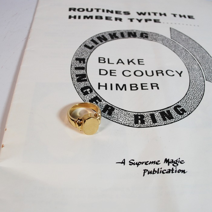 Himber Gold Plated Signet Style Ring with manuscript