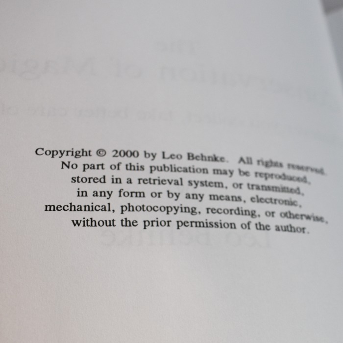 The Conservation of Magic by Leo Behnke: autographed to Doc Mossey - Image 3