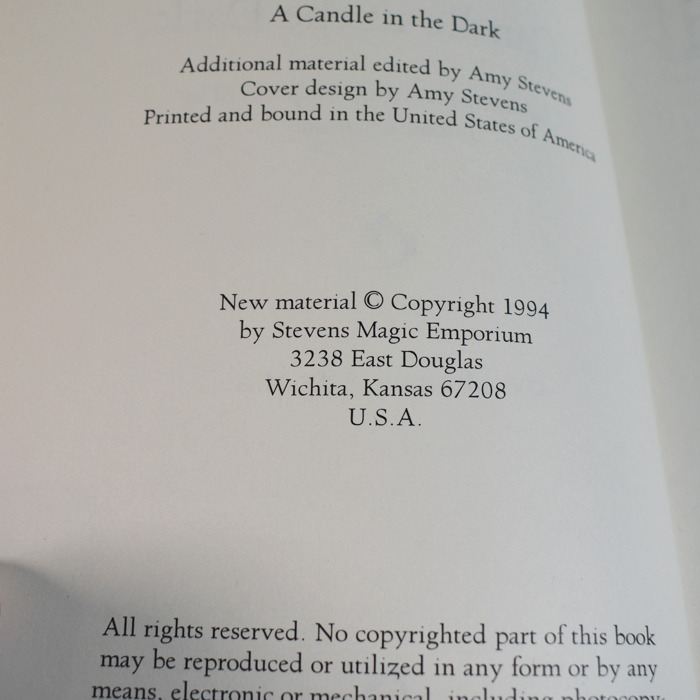 A Candle In The Dark 1655 edition: 1994 Stevens Magic Reprint 154/300 - Image 4