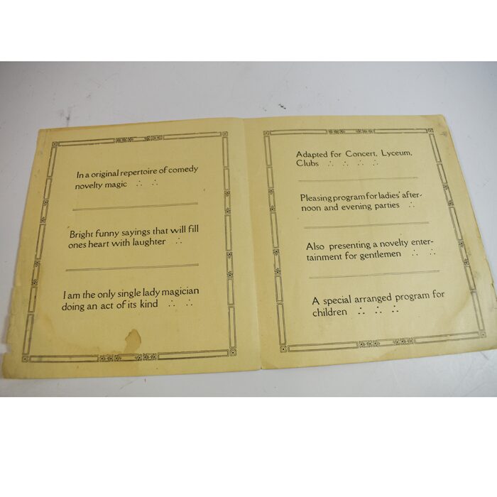 Group of Original Vintage Ephemera including a rare Marietta Poole the Mystifier (female magician 1925) advertisement book - Image 4