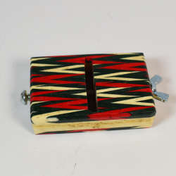 Babcock Block Bolt and Coin Penetration: fancy wood inlay version: half dollar size