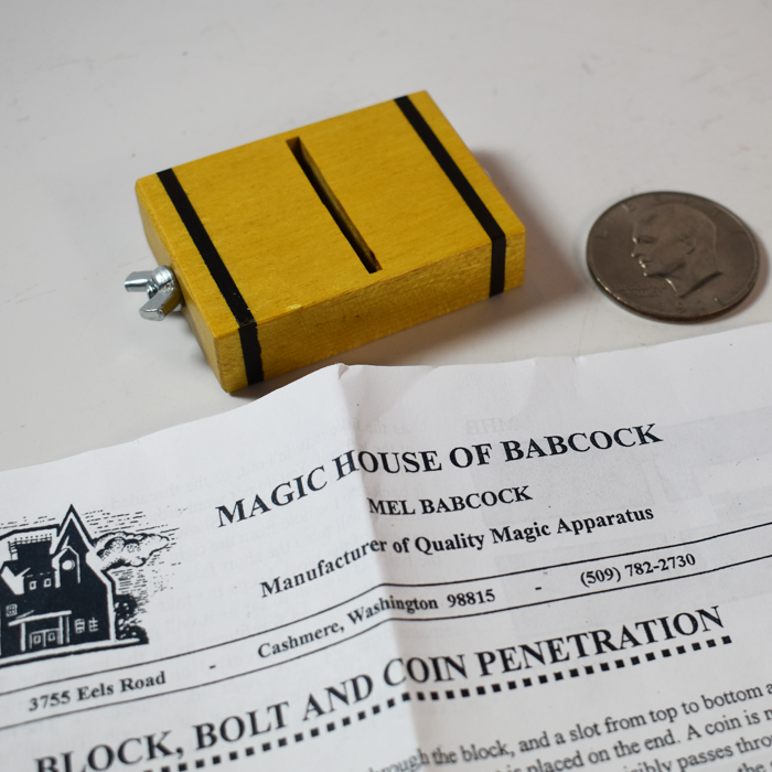 Babcock Block Bolt and Coin Penetration: fancy wood inlay version: silver dollar size! - Image 3