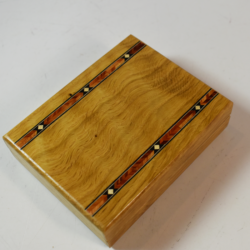 Mel Babcock Magnetic Card Box: exotic woods with inlay: simply stunning!