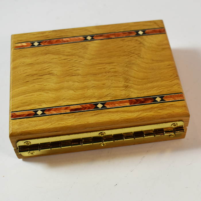Mel Babcock Magnetic Card Box: exotic woods with inlay: simply stunning! - Image 4