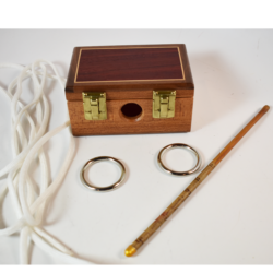 Babcock Twin Cords, Rings and Treasure Chest: hallmarked exotic woods with inlay