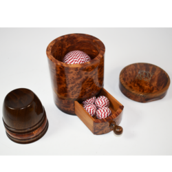 Exquisite Hand Crafted Chop Cup Set with Custom Case: amazing craftsmanship