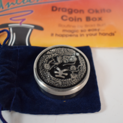 Vintage Sterling Magic Okito Dragon Coin Box: new old store stock