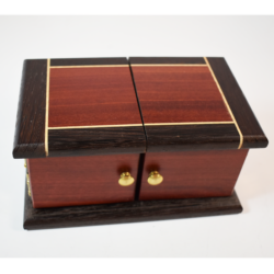 Mel Babcock Small Die Box: exotic woods Paduck and Wenge